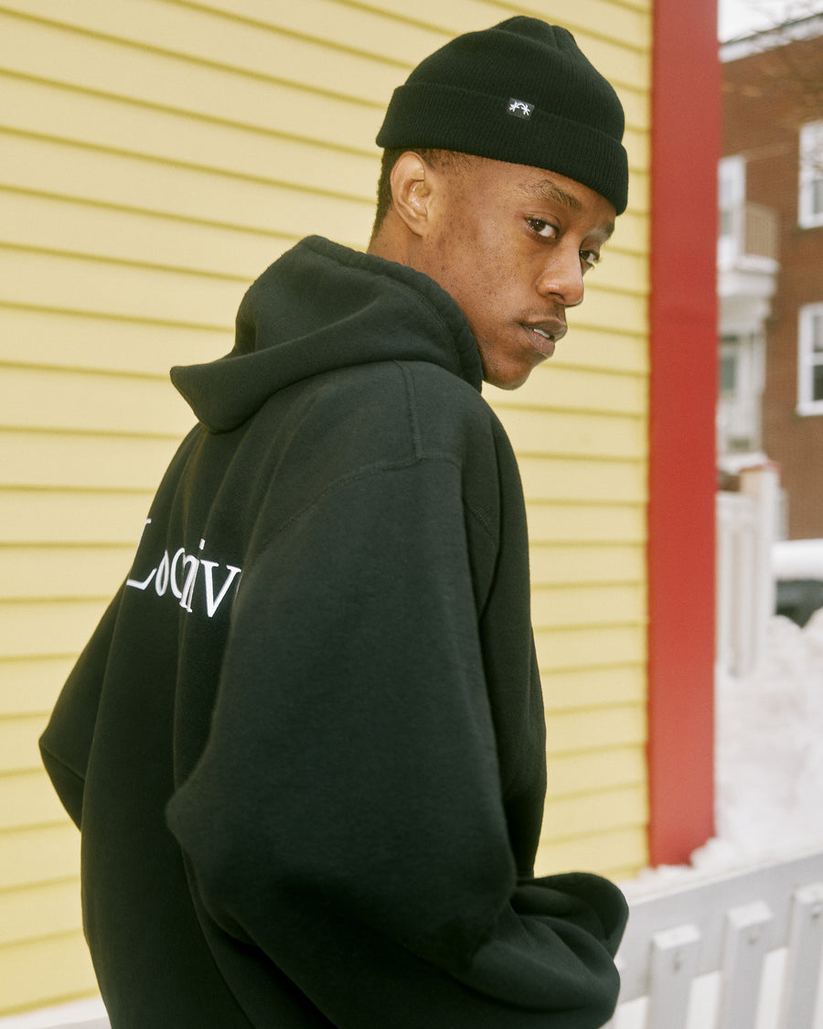 Black Plain Knit Beanie Hat