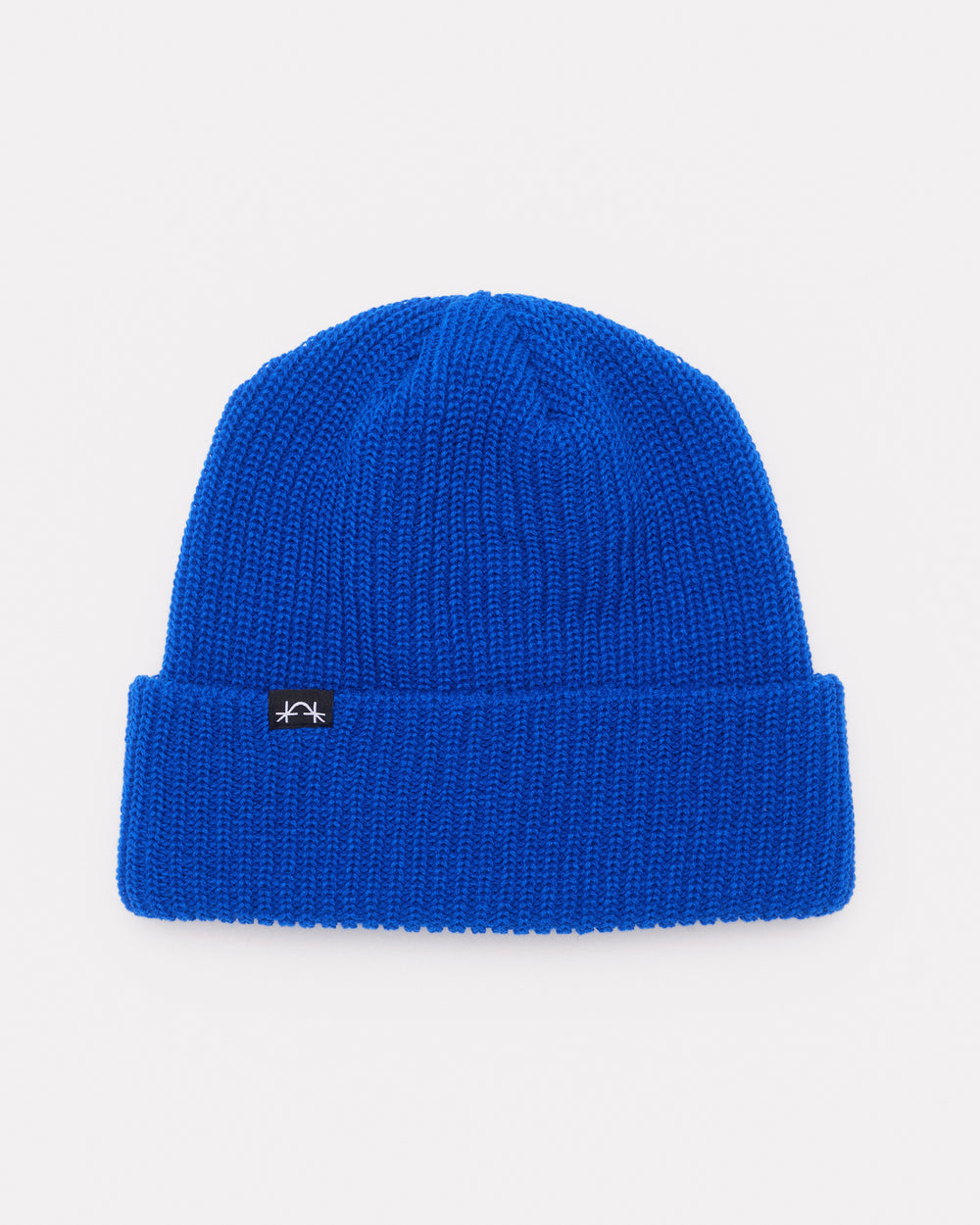Tuque bleue tricotée côtelée